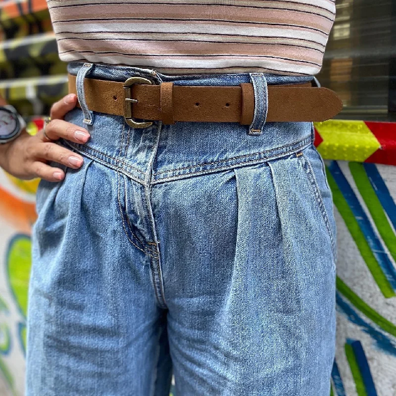 Ludlow Belt in Tan Suede from Novacas