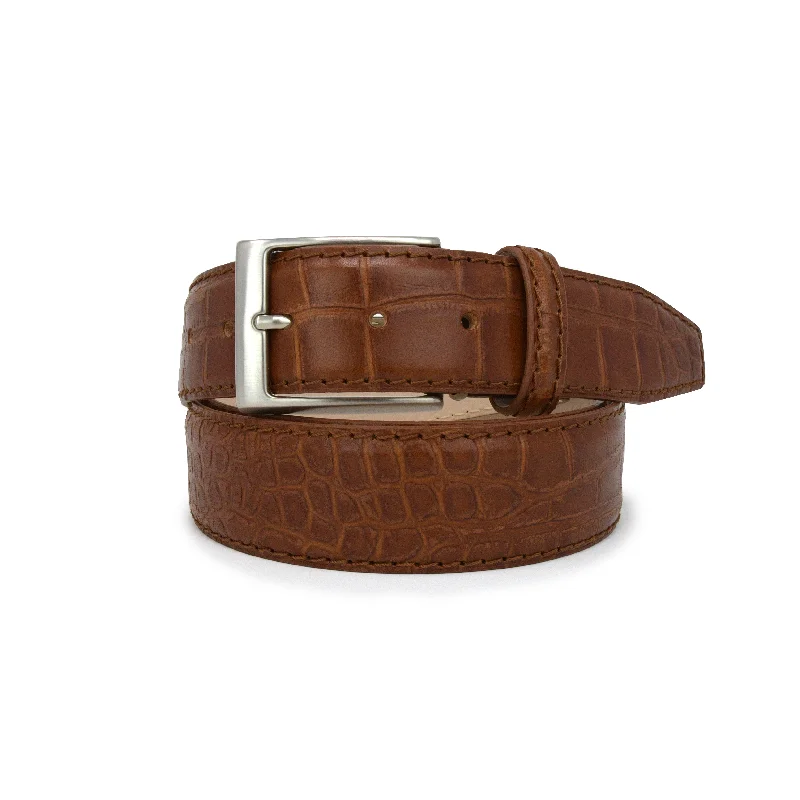 Matte Mock Gator Belt - Scotch