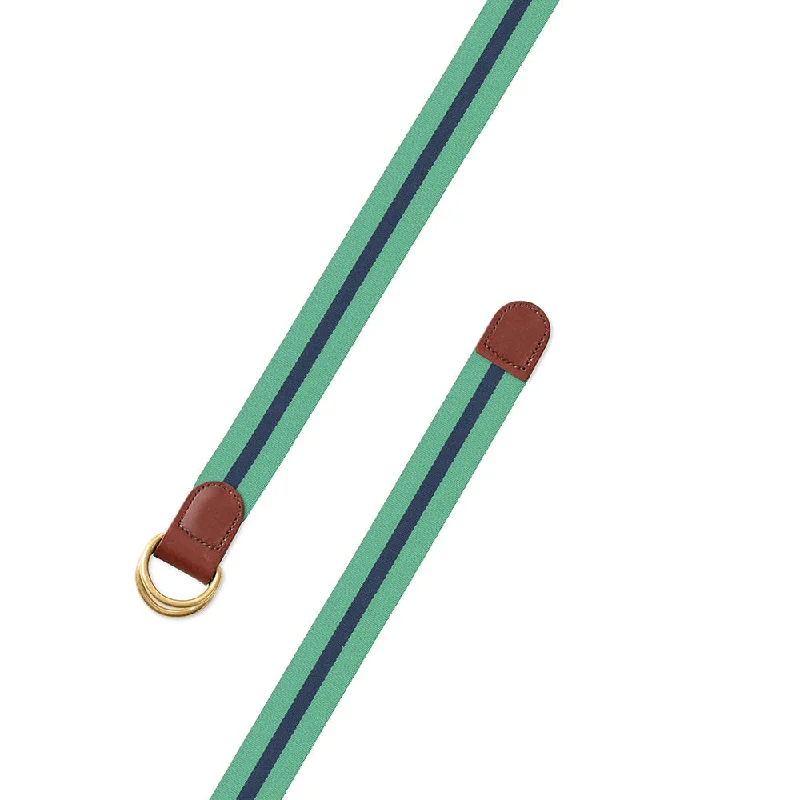 Mint Green & Navy Belgian Surcingle D-Ring Belt