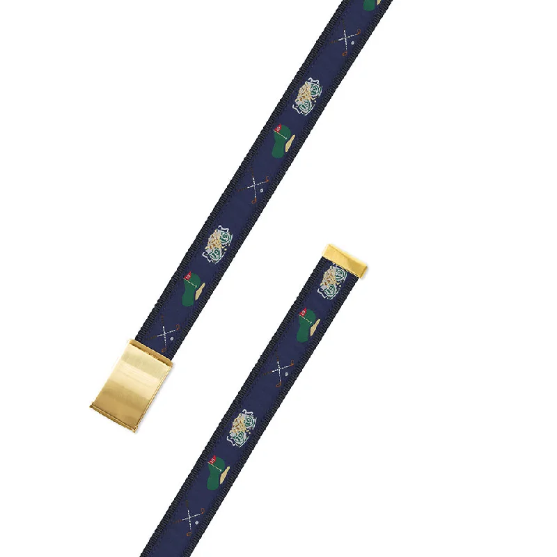 Navy Golf Motif Military Buckle Belt