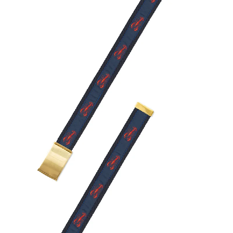 Navy Lobster Motif Military Buckle Belt