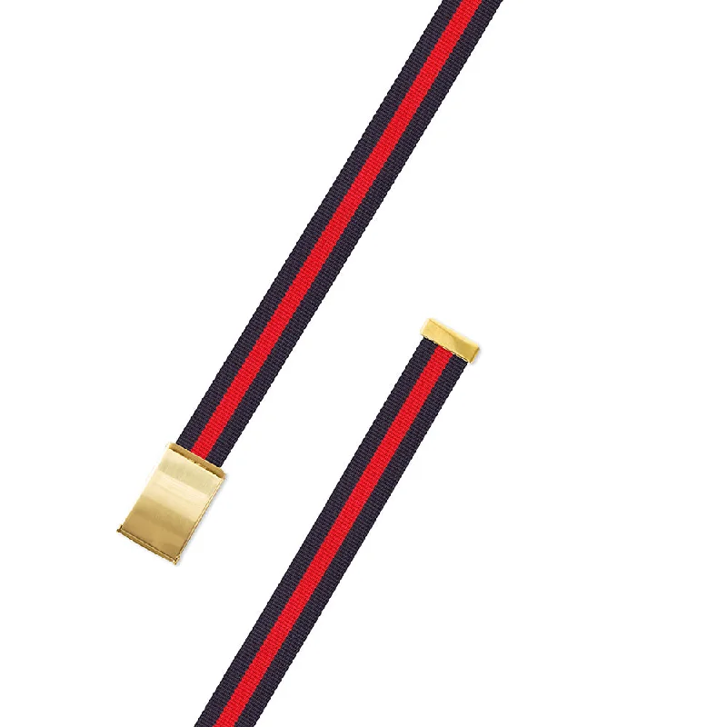 Navy & Red Surcingle Military Buckle Belt