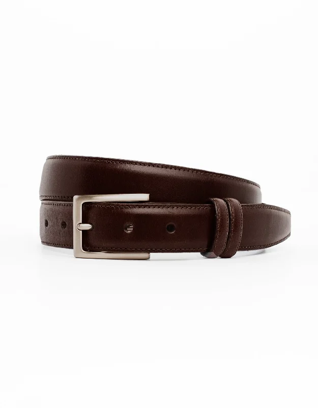 NO. 8 SHELL CORDOVAN BELT WITH SILVER BUCKLE