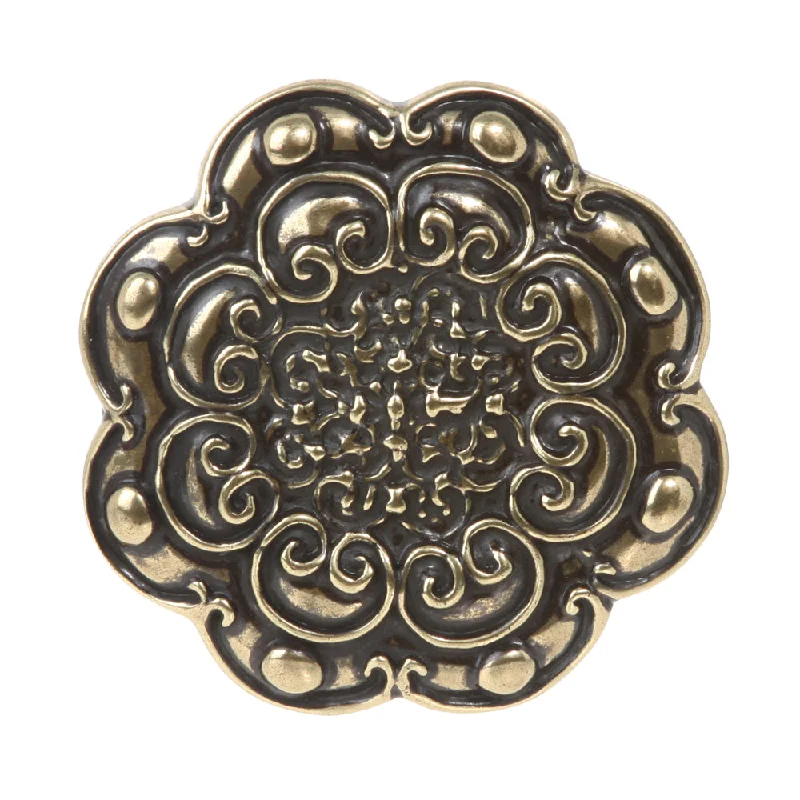 Round Flower Engraved Belt Buckle