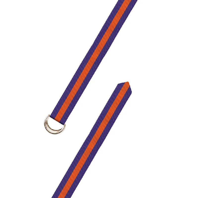 Purple & Orange Grosgrain Ribbon D-Ring Belt