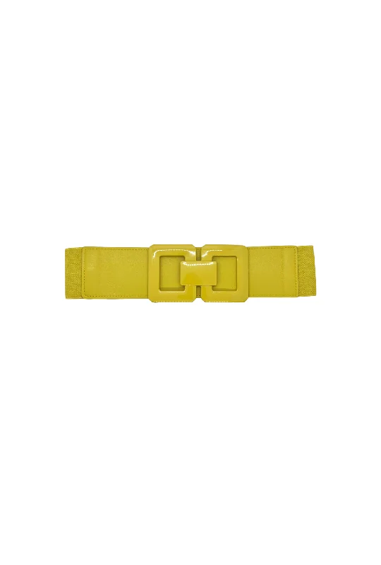 Shiny Buckle Stretch Belt - Chartreuse