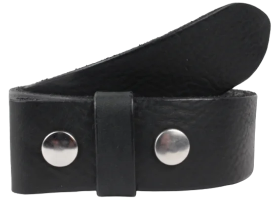 100% Real Black 1 1/2" Inch (38mm) Leather Belt Strap