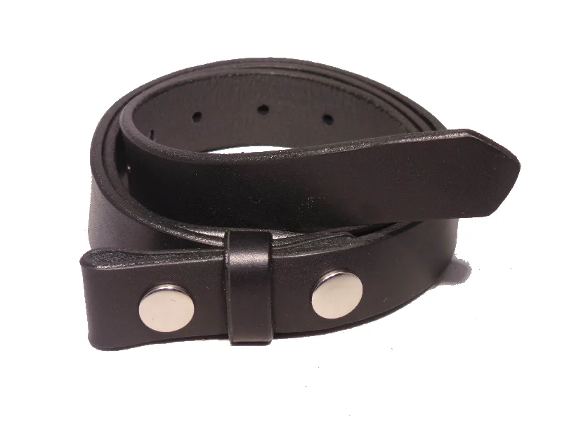 100% Real Black 1 Inch (25mm) Leather Belt Strap