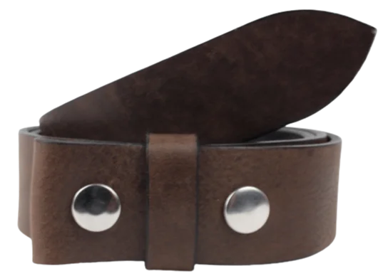 100% Real Dark Brown 1 1/2" Inch (38mm) Leather Belt Strap