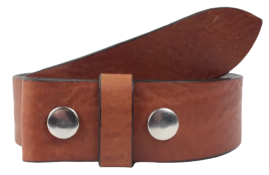 100% Real Dark Tan 1 1/2" Inch (38mm) Leather Belt Strap