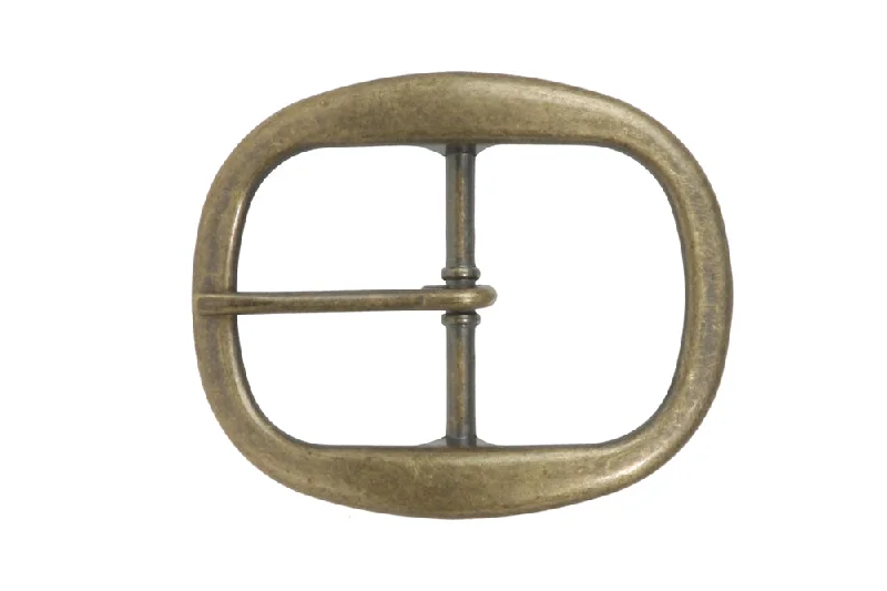 1 1/2 Inch Nickel Free Center Bar Single Prong Oval Belt Buckle