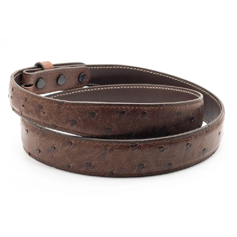 Sienna Brown Full Quill Ostrich Belt Straps