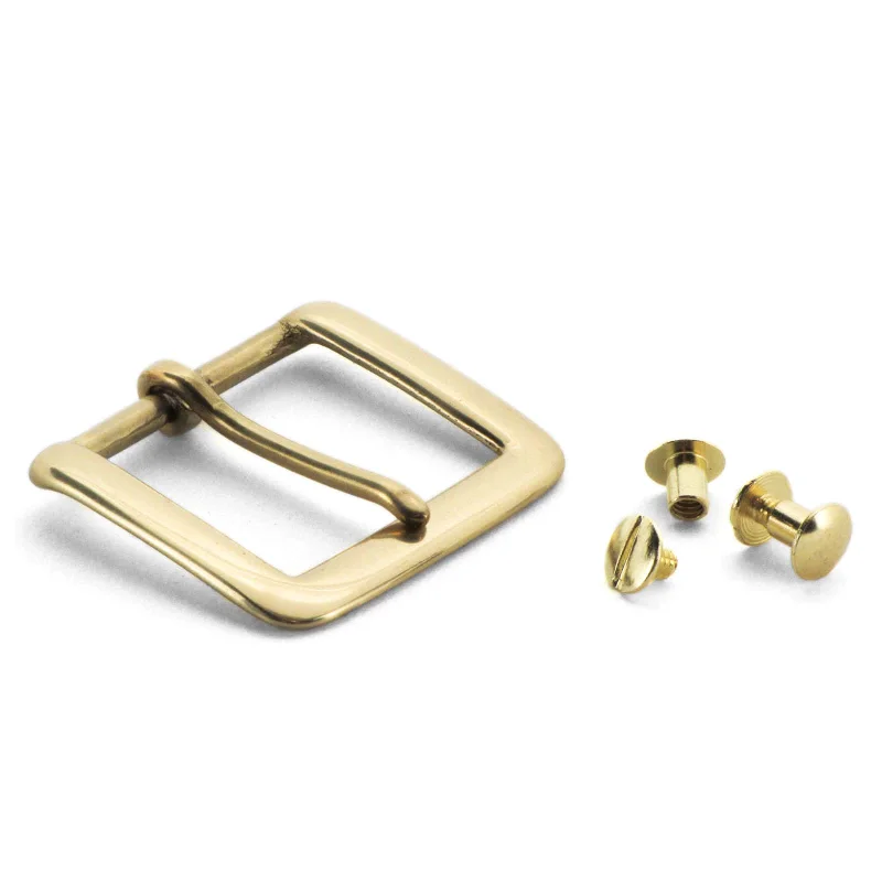 Square Brass Buckle with Chicago Screws