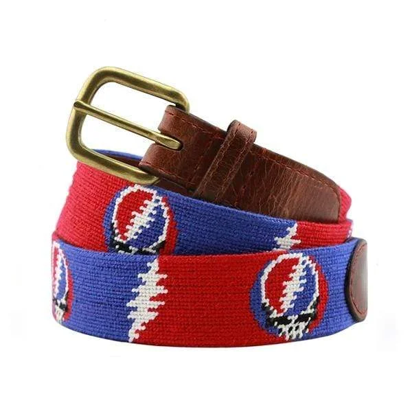 Steal Your Face Bolts Needlepoint Belt