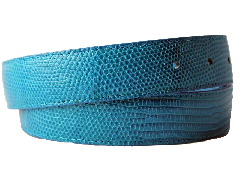 Turquoise Blue Lizard Belt Straps