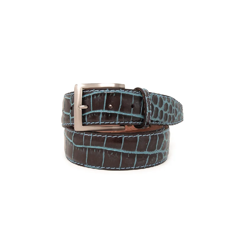 Two-Toned Mock Croc Belt - Brown Sea Salt - 40mm