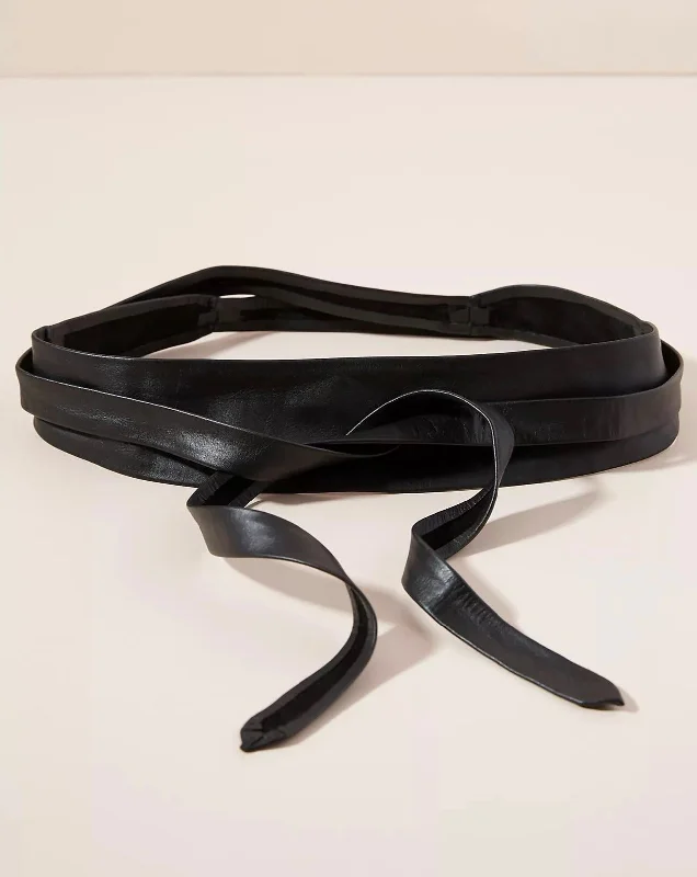 Wrap Leather Belt - Black