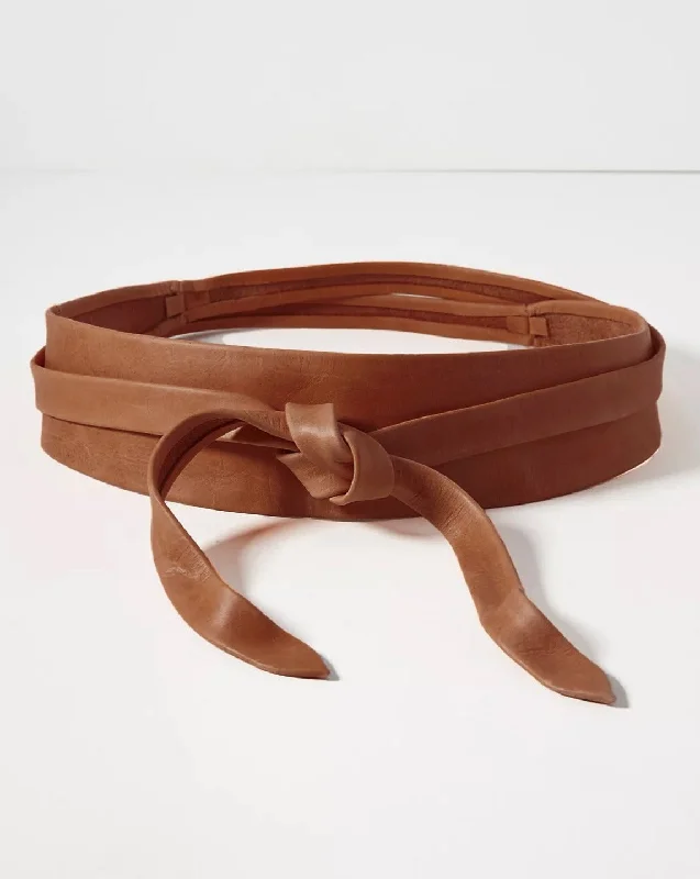 Wrap Leather Belt - Cognac