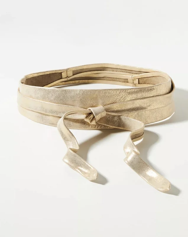 Wrap Leather Belt - Gold