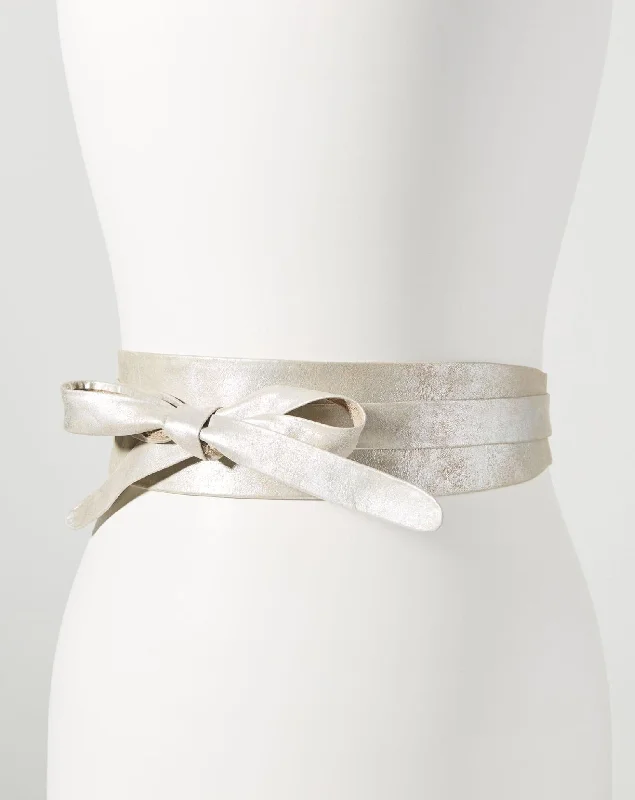 Wrap Leather Belt - Silver