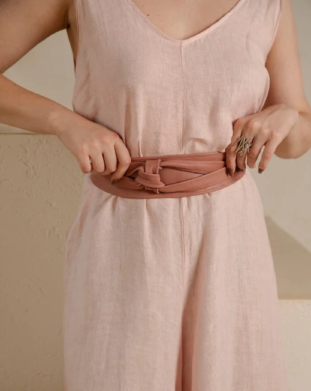 Wrap Leather Belt - Cinder Rose