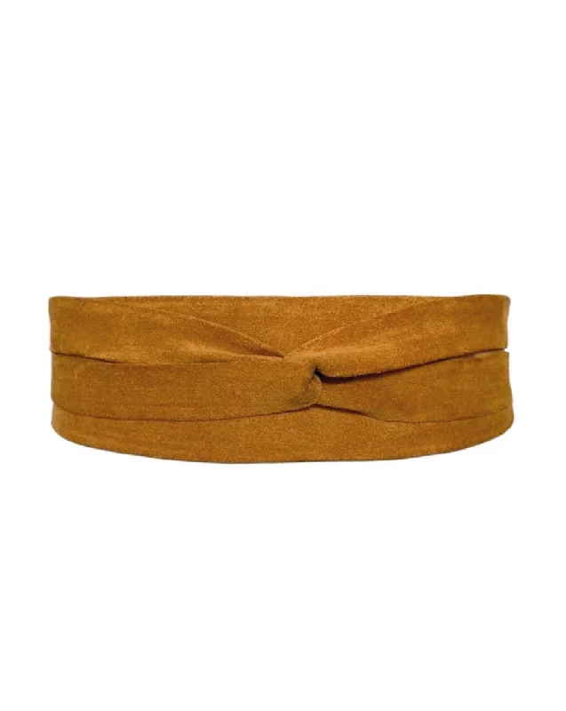 Wrap Suede Leather Belt - Honey