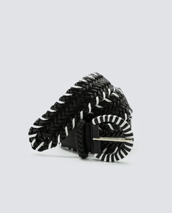 16 Ply Handwoven Belt Black/White