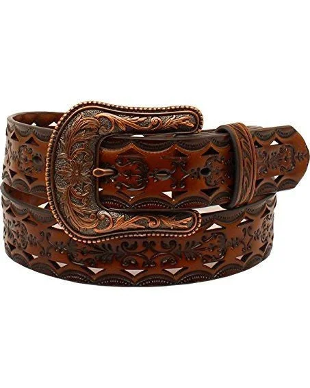 MF Western Ariat Womens Brown Tooled Western Belt Style A1523667