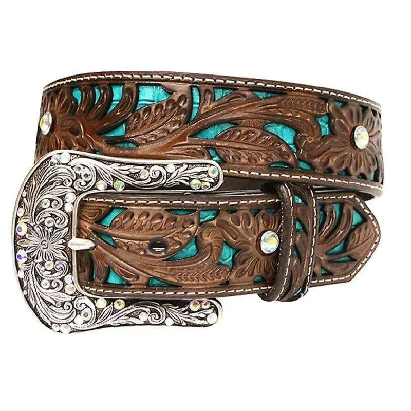 MF Western Ariat Womens tooled leather belt Style A1513402