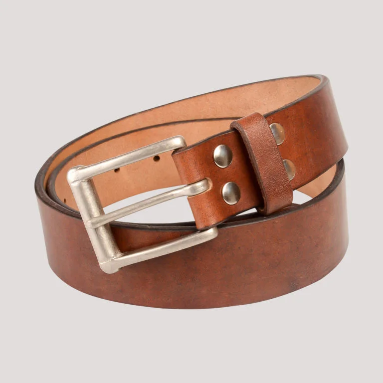 Barnes & Moore Garrison Belt - Oak Bark Dark/Nickel