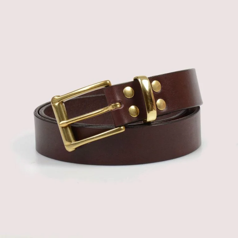 Barnes & Moore Garrison Belt - Russet/Brass