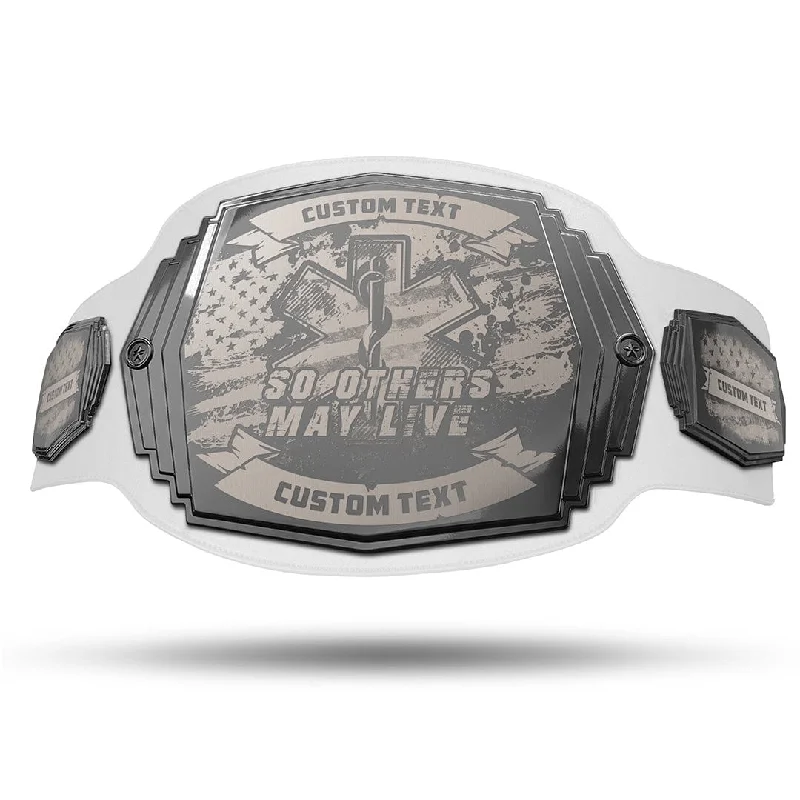 EMS Engraved Championship Belt - Gunmetal Gray