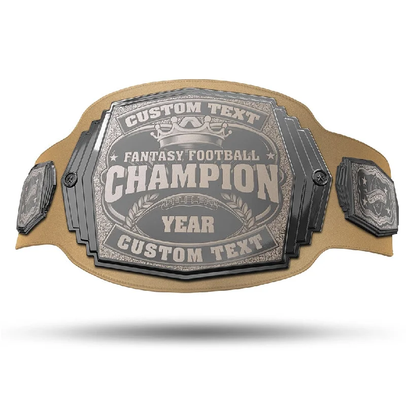 Fantasy Football Engraved Championship Belt - Gunmetal Gray