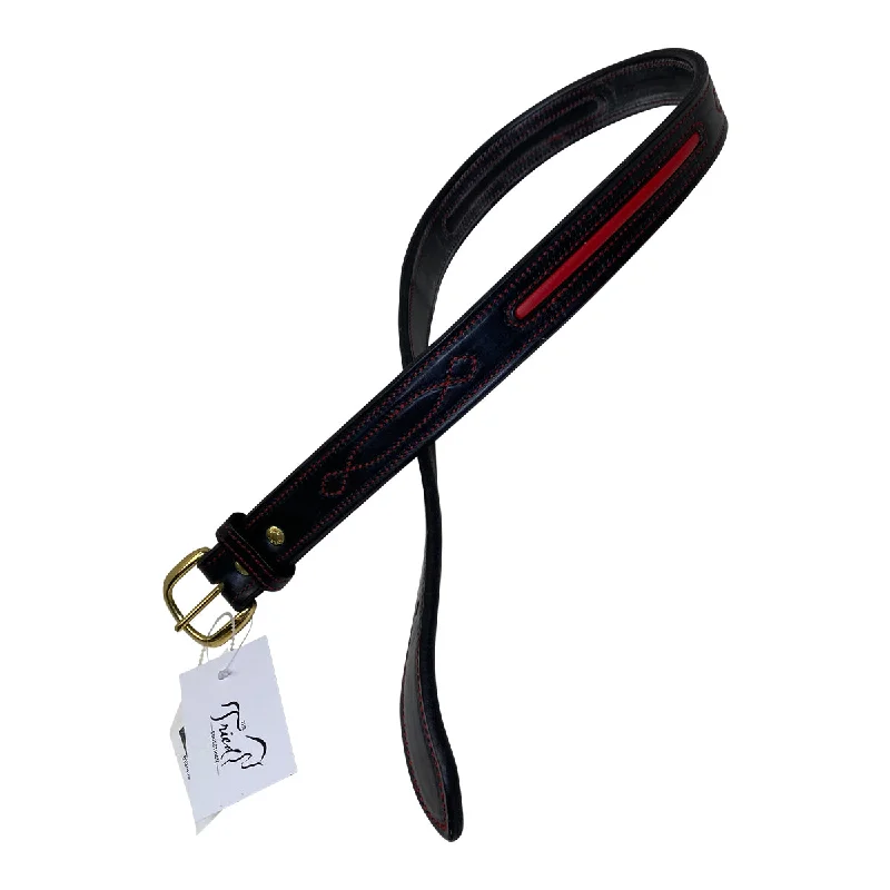 Green Hill Leather Belt in Black/Red - Women's Medium