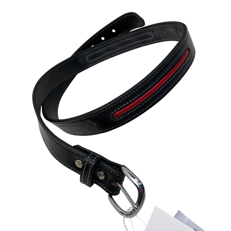 Green Hill Leather Belt in Black/Red - Women's XL