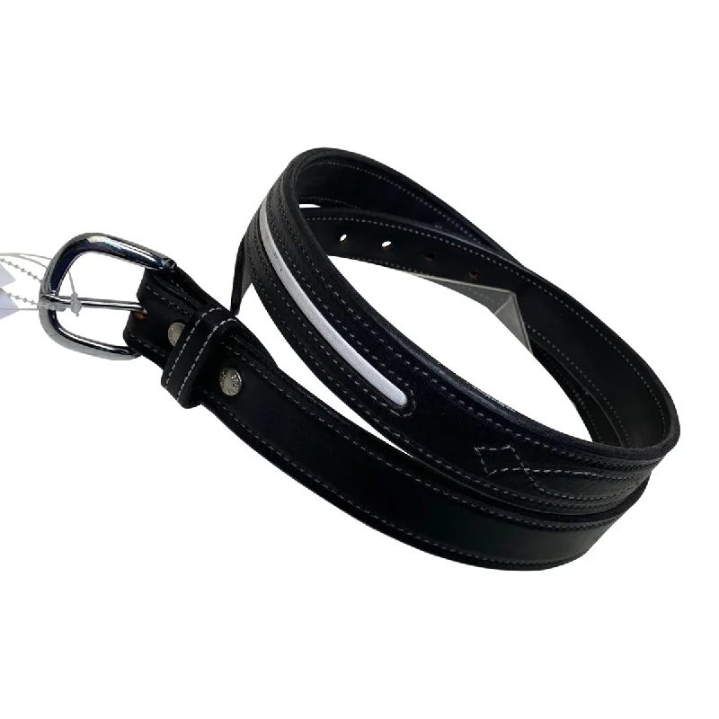 Green Hill Leather Belt in Black/White - Women's Small