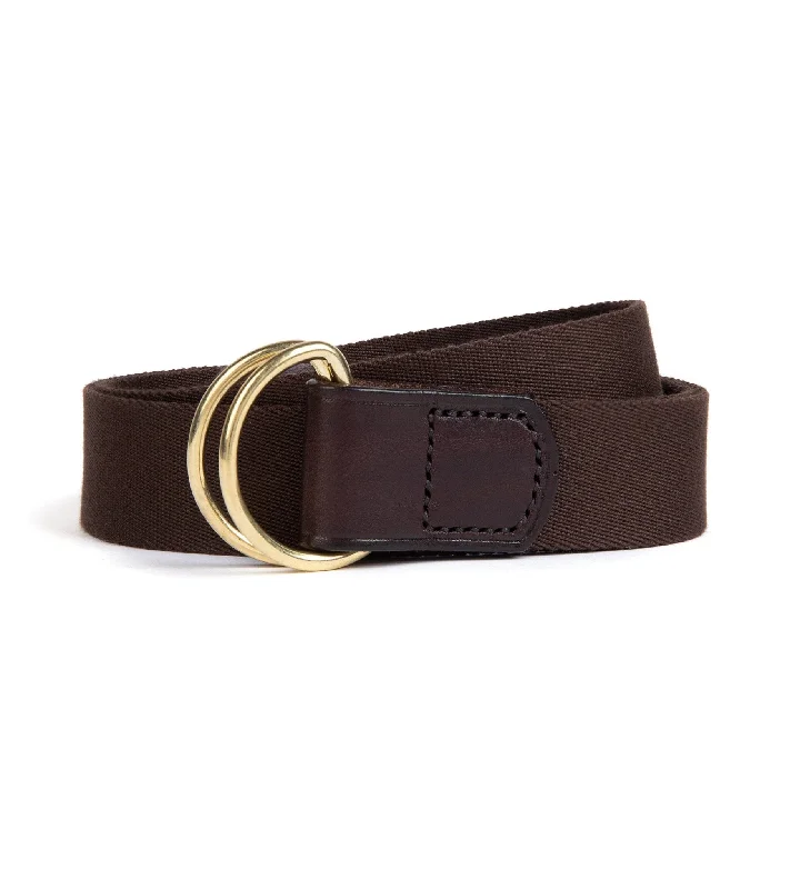 Hardy & Parsons D-Ring Canvas Belt: Brown