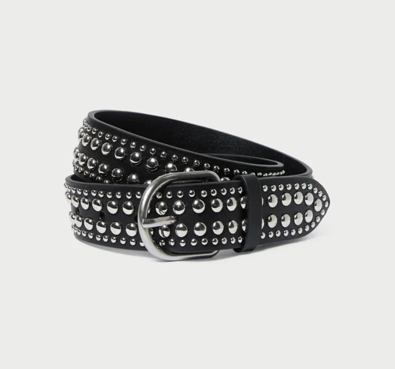 Isaac Studded Belt Black/Silver