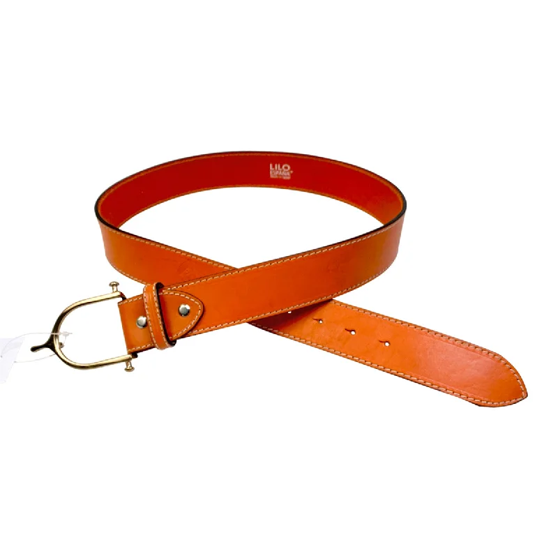 Lilo Espana 1.5" Inglesa Grande Spur Belt in Orange - Women's Large (34")