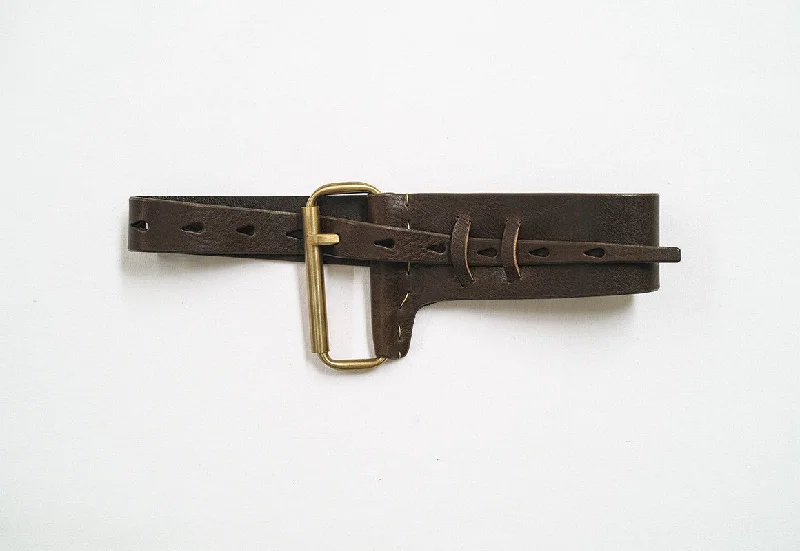 Single Roll Buckle Leather Belt