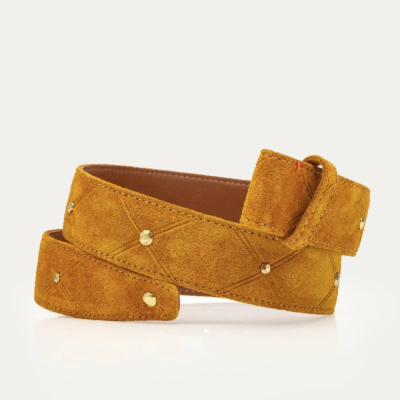 Studded Amber Suede Belt