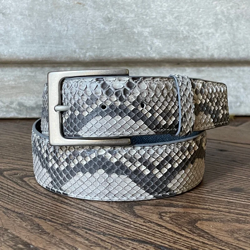 Full Skin Belt, Natural Matte Python